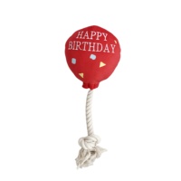 Lion, ballon d'anniversaire, jouet pour chien en peluche rose avec corde - Jouets interactifs couineurs pour chien pour le jeu et l'entraînement