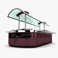 Le cadre en acier inoxydable et la décoration en bois du comptoir de buffet commercial sont élégants et généreux