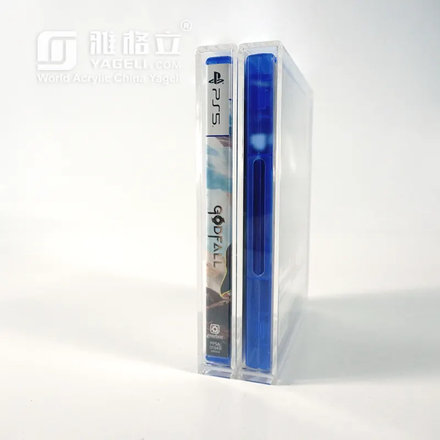 Highly Transparent Panoramic Clear Acrylic PlayStation 4/5 Display Video Game Case for PS Series Games YGL Brand Model YGL-1142