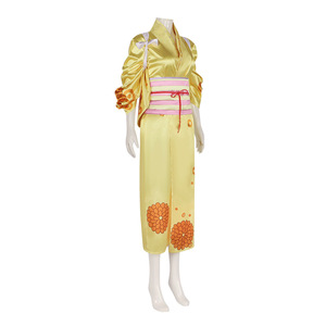 Costume de Cosplay Kikunojo One Piece, Kimono jaune, tenue de personnage d'anime, robe de fête d'halloween - Product Image 2