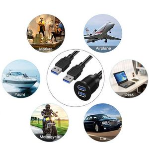 Fourniture directe d'usine <span class=keywords><strong>USB</strong></span> 3.0 mâle <span class=keywords><strong>femelle</strong></span> câble d'extension étanche PVC veste tresse voiture montage tableau de bord affleurant Scanner câbles de données - Product Image 4