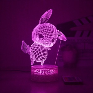 Lampe LED <span class=keywords><strong>Pikachu</strong></span> 3D à 7 couleurs changeantes, veilleuse - Product Image 2