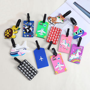 Etichette personalizzate in Silicone PVC in pelle sintetica con Logo personalizzato etichette in metallo da viaggio con nome in bianco targhette per bagagli Set - Product Image 6