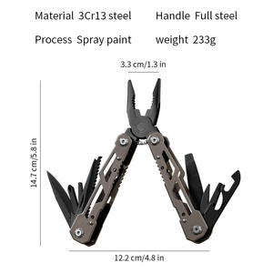 Multiherramienta plegable EDC de acero inoxidable portátil para exteriores, cuchillo de supervivencia de emergencia para acampar, alicates de corte DIY - Product Image 5