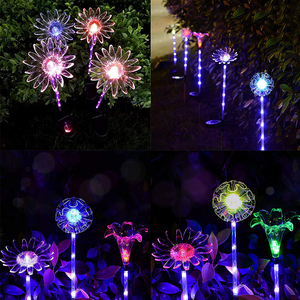 Piquets <span class=keywords><strong>de</strong></span> pissenlits à énergie solaire, 7 couleurs, lampe <span class=keywords><strong>de</strong></span> pelouse en fil <span class=keywords><strong>de</strong></span> fer, éclairage d'extérieur, <span class=keywords><strong>paysage</strong></span> <span class=keywords><strong>de</strong></span> jardin - Product Image 2