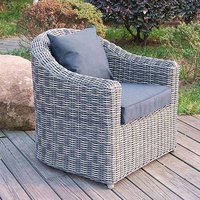 Ensemble de canapé 4 pièces en rotin moderne, durable et confortable, résistant aux intempéries, pour jardin, balcon, avec table basse et chaise individuelle