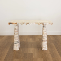 Meubles KUMUSI Table console en marbre naturel Wabi-Sabi pour salon Couleur personnalisée