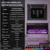 Cheminée électrique encastrable 24 pouces avec télécommande intelligente, chauffage, vente en gros OEM/ODM, poêle très demandé pour la maison, l'hôtel et la décoration de projets