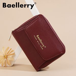 Baellerry Women's Coin Purse Zipper <b>Wallet</b> Card <b>Holder</b> 4 Inch Red Solid Color Everyday Use - Product Image 1