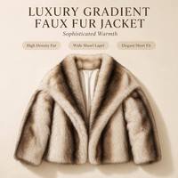 Manteau d'hiver en fausse fourrure pour femme, écologique, grand col rabattable, poches, boutons recouverts, veste chaude de luxe
