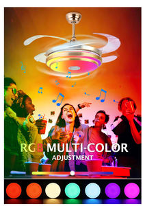 Indoor Moderne 42Inch Kroonluchter Plafond Ventilator Lamp Smart Rgb Muziek Led Plafondlamp Met Mobiele App Bediening Voor Woonkamer - Product Image 2