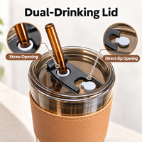 Gobelet en verre de 450 ml avec paille et couvercle, tasse à boire réutilisable avec manchon de protection, logo personnalisé