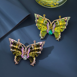 2026 Nova Broche Elegante Estilo Socialite Série Borboleta em Liga com Strass para Casaco Feminino - Product Image 2