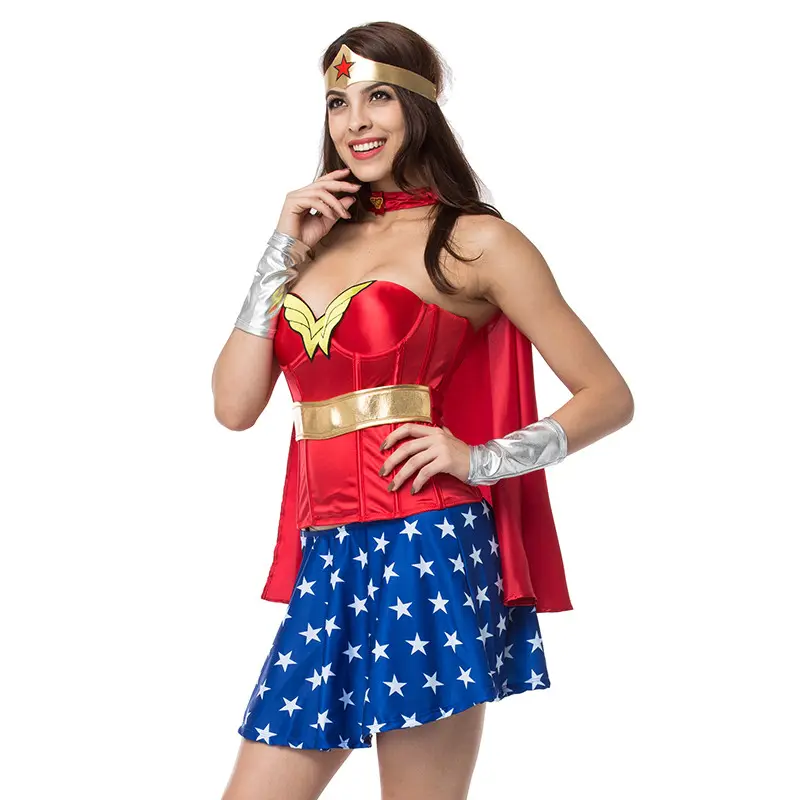 Game superwomen uniform Amazon's new cosplay sexy superwoman stage role playing costume for women
