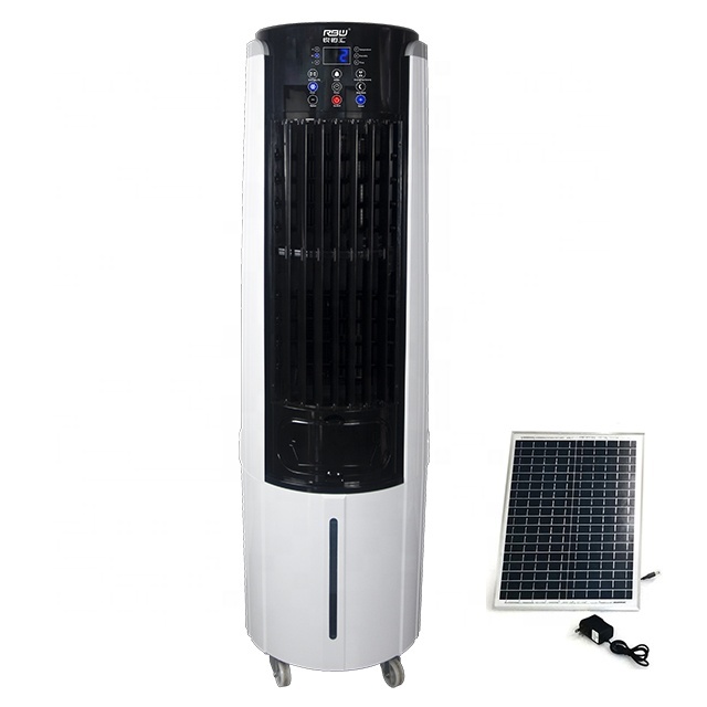 Commercial 45L Detachable Large Water Tank Portable DC Solar Powered Evaporative Air Cooler with Remote Control for Summer Use