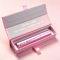 Boîte de luxe à couvercle rabattable pour sérum de croissance des cils, boîte cadeau cosmétique rose personnalisée avec logo pour l'emballage du sérum pour cils