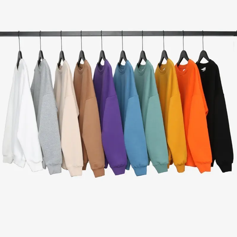 カスタムロゴクルーネックスウェットシャツ厚手のコットンユニセックス100コットンブランクプルオーバーパーカー刺繍クルーネックスウェットシャツ