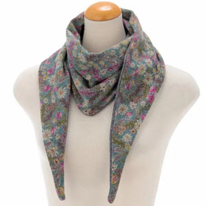 Écharpe fine et petite pour femmes, mode d'été, turban floral, turban carré à fleurs pour femmes - Product Image 4