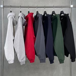 Stile americano doppia testa Zip fino 445 grammi Cardigan <span class=keywords><strong>tinta</strong></span> unita ampia con cappuccio felpa da <span class=keywords><strong>uomo</strong></span> Casual Streetwear capispalla - Product Image 6