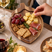 Plateau de service en bois d'acacia pour fruits, biscuits, noix, sushis, bacon – Idéal pour la cuisine et la table – Vente en gros