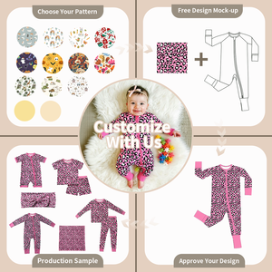 بيجامه أطفال من الخيزران فسكوز من Hongbo ، رومبير أطفال بطبعة شعار مخصص 0-6 أشهر ، ملابس أطفال أولادي بناتي لحديثي الولادة - Product Image 3