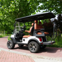 Nouvelle voiturette de golf tout-terrain électrique 72V, couleur or, design personnalisé, livraison rapide, certifiée CE, 4 places, 30-50 km/h, autonomie 90 km