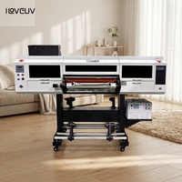 Imprimante DTF UV de bureau 60 cm rouleau à rouleau pour autocollants, étiquettes, films PVC/TPU, machine d'impression de t-shirts avec encre blanche et vernis
