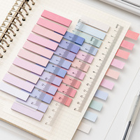 Lytwtw's – bloc-notes adhésifs dégradés de couleur bonbon, avec règle, fournitures scolaires et de bureau, bloc-notes, bloc-notes d'indexation, 1 pièce
