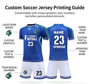 个性化舒适夏季足球队球衣，带热升华印花短袖，适合青少年比赛，适合所有年龄段 - Product Image 6