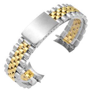 Bracelet en métal en acier inoxydable Lionorm pour montres de luxe RLX Bracelet Jubilé à ajustement rapide Bracelet de montre à extrémité incurvée de 20mm - Product Image 1