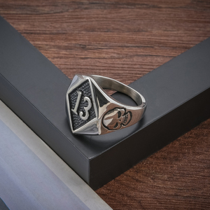 Hot Selling Vintage Signet <strong>Ring</strong> Stainless Steel <strong>Silver</strong> Plated Skull Jewelry Custom Logo <strong>Ring</strong> for <strong>Men</strong> - Product Image 2