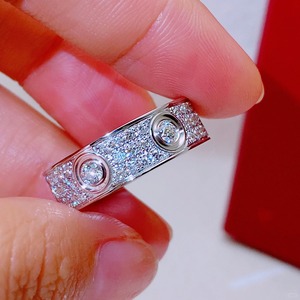 Кольцо Fealux High Quality Iced Out для мужчин и женщин, из стерлингового серебра 925 пробы с муассанитом VVS, полностью инкрустированное, в стиле «Звездное небо», свадебное, с покрытием из 18-каратного золота, с бриллиантами - Product Image 5