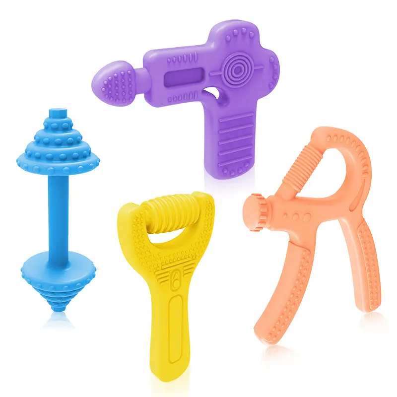 Set d'accessoires de dentition pour bébé, anneaux de dents en Silicone, modèle amusant, nouveau Design,