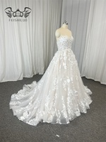 Feishiluo Cristal 3D Perle Fleur Robe De Mariée Robe De Bal De Luxe Strass Perle Robes De Mariée Avec Veste En Dentelle