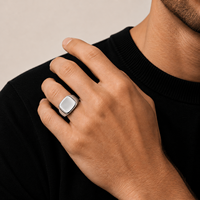 Minimalistischer Breiter Ring für Männer und Frauen Edelstahl Statement-Ring Moderne Modeschmuck Maßanfertigung OEM