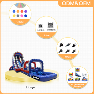 Tobogán Acuático Inflable Doble Personalizado y Económico para Niños con Soplador en Venta - Product Image 2