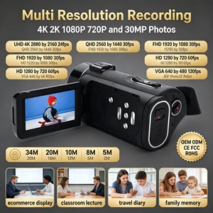Caméra vidéo numérique personnalisée OEM ODM, 64MP, écran tactile, enregistreur vidéo pour la création de contenu, caméra vidéo professionnelle 4K - Product Image 6