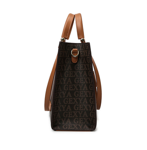 2024 Mode Pu Lederen Grote Capaciteit Vrouwen Draagtas Schouder Alligator Dames Handtassen Polyester Enkele Rits Bruine Letter Hd056 - Product Image 4