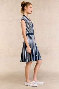 Vestido Maxi Casual de Verano para Mujer, 100% Algodón, Tejido, Bordado a Máquina, Manga Corta, Cuello en V, Cintura Natural, Lavable, Ropa Usada - Product Image 3