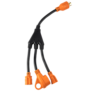 30A điện mở rộng dây RV Splitter Adapter NEMA L14-30P nam cắm để 2 5-20r + 1 TT-30R nữ receptacles Splitter Adapter - Product Image 3