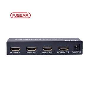 FJGear prezzo di fabbrica Plug and Play nero HDMI Switch & <span class=keywords><strong>Splitter</strong></span> 2 in e 2 out <span class=keywords><strong>Audio</strong></span> Computer <span class=keywords><strong>Video</strong></span> <span class=keywords><strong>Splitter</strong></span> e convertitori - Product Image 3