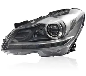 Đèn pha lắp ráp đầy đủ phù hợp cho Benz C Class w204 Đèn pha Plug & Play Halogen nâng cấp lên phiên bản Xenon Xe phía trước ánh sáng