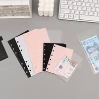 Transparent givré PP enveloppe de trésorerie A6 A7 feuilles mobiles porte-pochette d'argent organisateur de trésorerie avec onglets pour classeur de budget