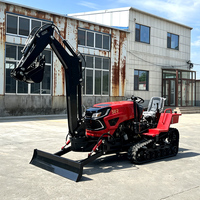 Mini tracteur chenillé 25HP 35HP avec motoculteur rotatif et pelle pour l'agriculture