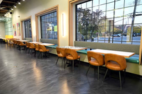 Chaise de salle à manger industrielle moderne 2026, chaise de café, siège en cuir PU résistant aux taches et table