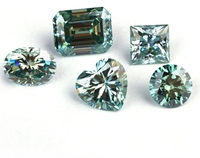 Lâche Bleu Vert Poire Coeur Émeraude Fantaisie Forme Radiant Allongé Coussin Moissanite Pierres Précieuses Synthétiques