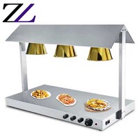 Réchauffeur d'aliments halogène avec lampe, 4 ampoules, salle de cuisine, w, chauffage isolant pour garder la viande, nourriture chaude, ampoules, pour buffet