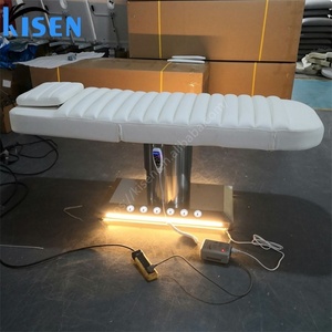 KISEN Hot Sale Luxury Beauty Salon Electrical Beauty <b>Bed</b> 3 Motor Gold Stainless Steel Base Black <b>Lash</b> <b>Bed</b> for Sale - Product Image 1