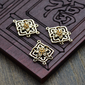 Copper Alloy Flower <b>Charm</b> 19x24mm Gold <b>Silver</b> Plated For Hairpin Earrings DIY Jewelry Accessories - Product Image 4