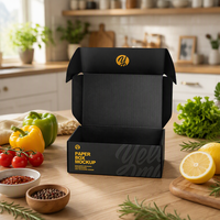 Boîte à chaussures noire en carton ondulé recyclable, avec logo personnalisé, de qualité supérieure, pliable, avec laminage mat